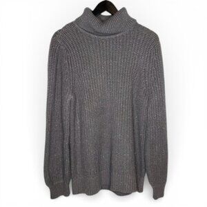 NWT Alfani Chunky Metallic Silver Threaded Turtle Neck Sweater XL